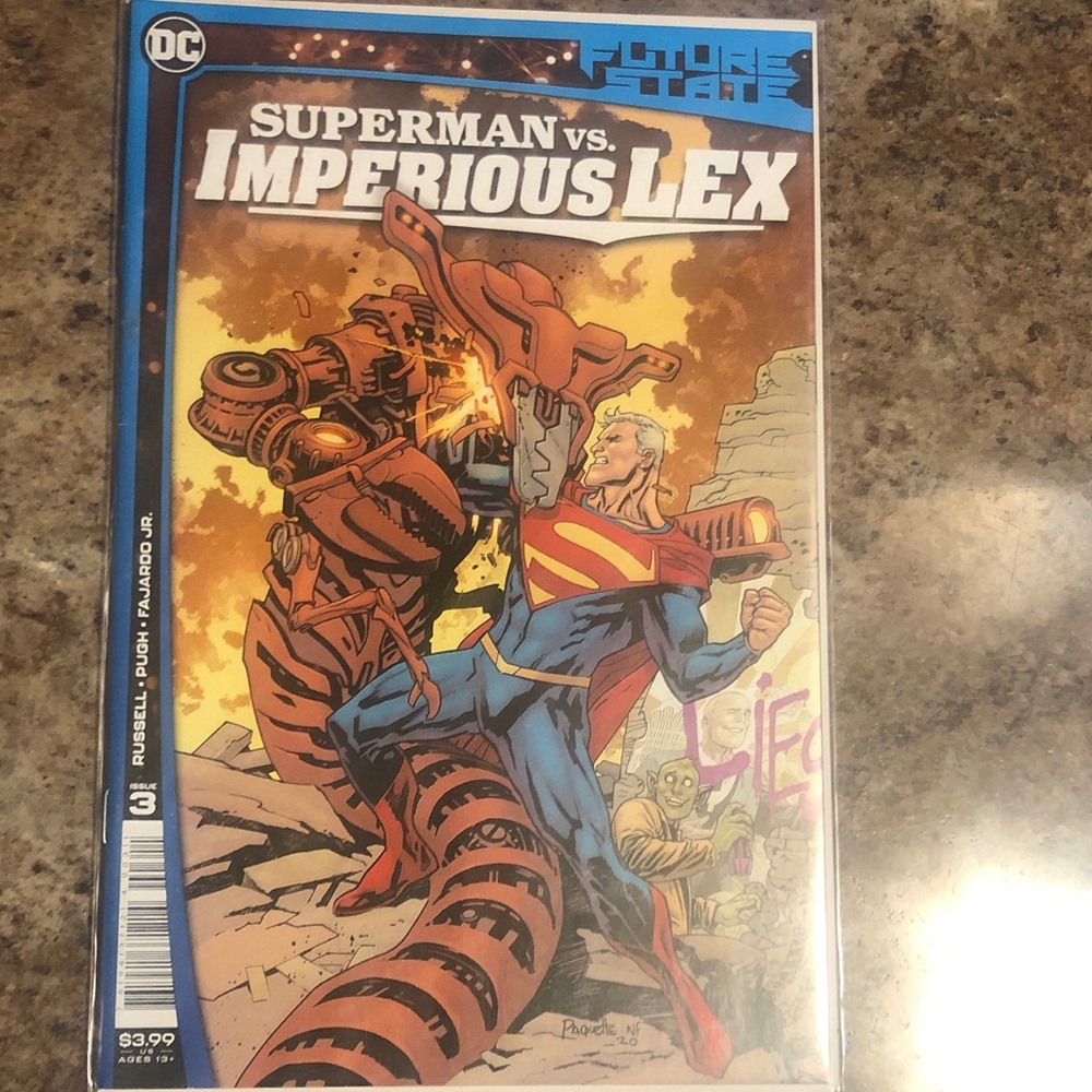 DC Superman vs. Imperious Lex Comic with Blue and Red